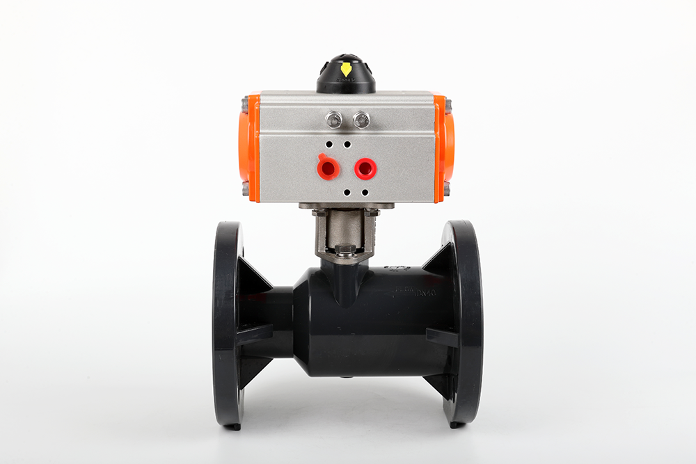 崇礼气动法兰一体球阀